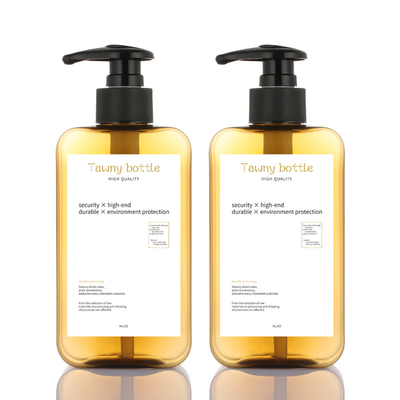 Vente en gros rectangle ambre lotion pour le corps shampooing et revitalisant pompe noire 800ml bootle