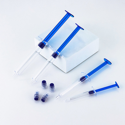 Style cosmétique de tube d'injection de soins de la peau de seringue de tube d'emballage cosmétique de crème d'oeil vide bleu