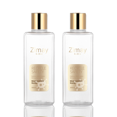 Bouteilles vides plates de compression de lotion, bouteilles en plastique transparentes de lotion de 8 onces