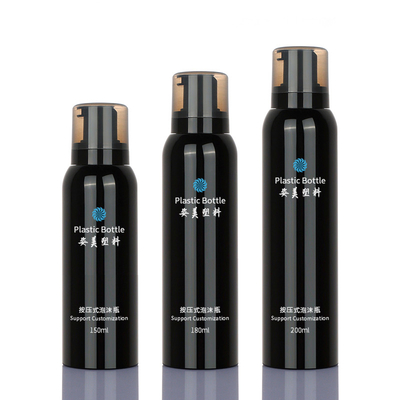 ANIMAL FAMILIER 180ml 200ml de cylindre empaquetant la pompe noire de bouteille de distributeur de savon de mousse privée d'air