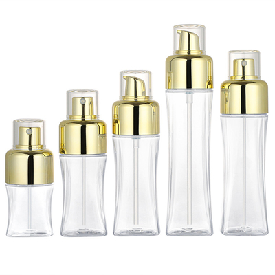 pulvérisateur fin de pompe de brume de jet de 50ml 150ml de presse d'or cosmétique en plastique de bouteille