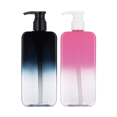 bouteille cosmétique claire vide de la lotion 500ml avec le noir privé d'air de rose de gradient de pompe