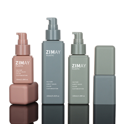 50ml en gros 100ml 150ml a givré les bouteilles carrées de jet de crème d'huile de cuticle de cheveux de lotion de rectangle
