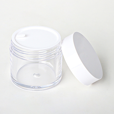 Pot vide fait sur commande de crème du fond de forme ronde du double mur clair 15g 20g 30g 80g mini