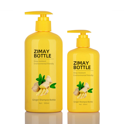 Le meilleur prix a adapté aux besoins du client le shampooing cosmétique jaune empaquetant la bouteille biodégradable