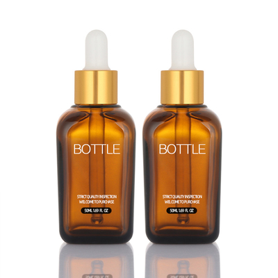huile de cheveux cosmétique de conteneur vide de sérum du compte-gouttes 50ml Logo Glass Serum Bottle fait sur commande