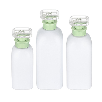 Bouteille en plastique de gel de douche de lotion de lavage de corps de 300ml 500ml 700ml de vert d'extension faite sur commande rechargeable de cheveux