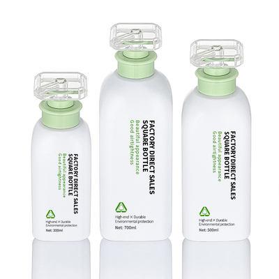 Bouteille en plastique de gel de douche de lotion de lavage de corps de 300ml 500ml 700ml de vert d'extension faite sur commande rechargeable de cheveux