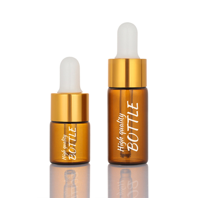 Bouteille cosmétique vide givrée d'Amber Dropper Round Face Serum de bouteille de 5ml 10ml