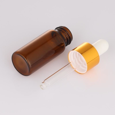 Bouteille cosmétique vide givrée d'Amber Dropper Round Face Serum de bouteille de 5ml 10ml