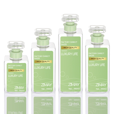 Pompe de rectangle vide autour de la bouteille plate de shampooing de l'huile faite sur commande 300ml 400ml 800ml de douche