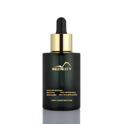 Bouteille noire de luxe de compte-gouttes de parfum de sérum d'huile de cheveux 30ml de plastiques vides écologiques