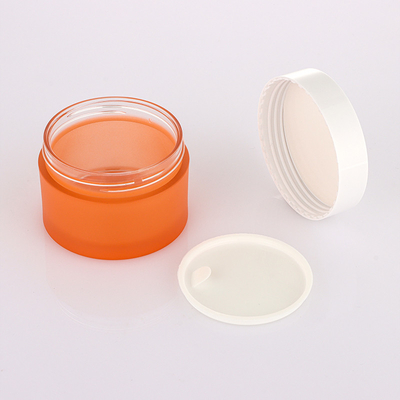 Cosmétiques orange de marque privée personnalisés ensemble bouchon à vis flacon compte-gouttes pot vide