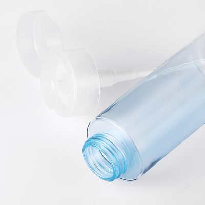 Démaquillant rose emballage cosmétique bouteille vide dissolvant de vernis à ongles bleu pompe de presse distributeur rond capuchon rabattable