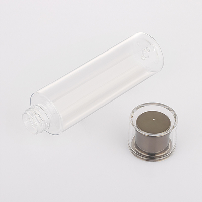 Le bouchon à vis en plastique de forme ronde met en bouteille le costume vide de soins de la peau d'ANIMAL FAMILIER transparent