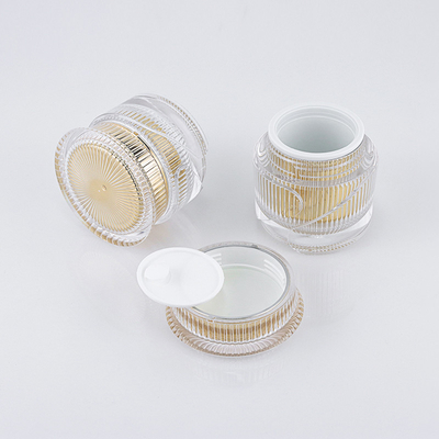 l'emballage cosmétique 50g place le costume cosmétique de pot de bouteille de pompe acrylique vide d'or