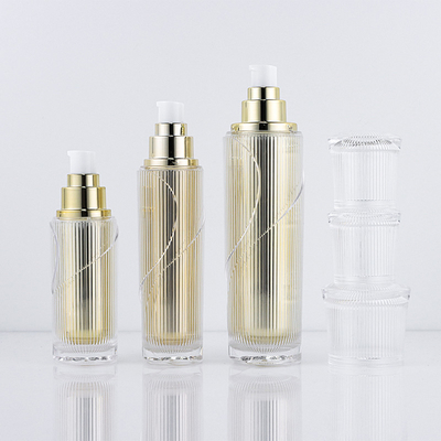 l'emballage cosmétique 50g place le costume cosmétique de pot de bouteille de pompe acrylique vide d'or