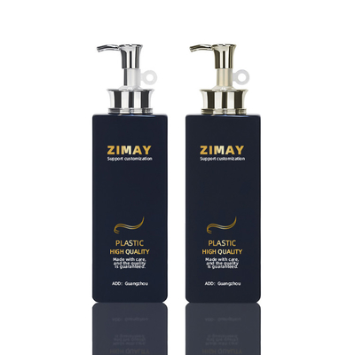 Bouteilles de lavage de corps carrées en plastique noires de 580ml PETG avec la pompe de lotion