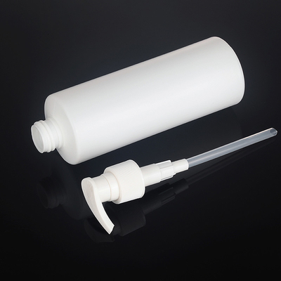 bouteille cosmétique de lotion de rond blanc du PE 300ml de 143mm pour l'emballage de gel de douche