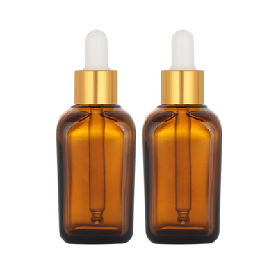 Adaptez le verre aux besoins du client carré 50ml matériel de cheveux d'huile de bouteille rechargeable de compte-gouttes