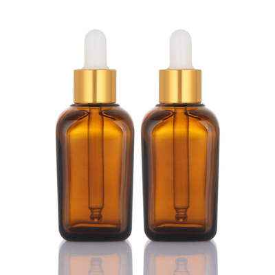 Adaptez le verre aux besoins du client carré 50ml matériel de cheveux d'huile de bouteille rechargeable de compte-gouttes