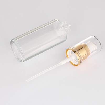 bouteille en verre givrée vide de jet de la lotion 50ml avec l'emballage cosmétique de pompe
