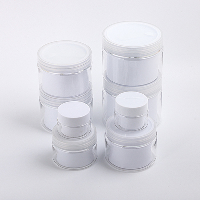 Les pots de mur font face au cosmétique de pot de crème de plastique de maquillage de lotions de soins de la peau de cheveux de main