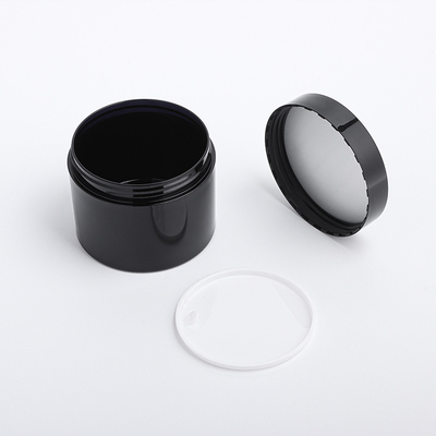 Pot cosmétique de crème de visage d'oeil d'animal familier foncé noir brillant vide en gros de matte d'usine