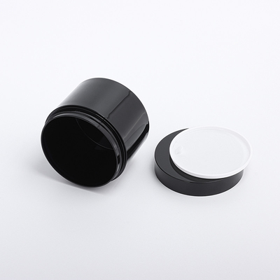 Pot cosmétique de crème de visage d'oeil d'animal familier foncé noir brillant vide en gros de matte d'usine