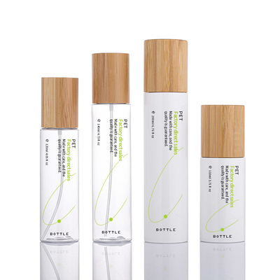 Bouteilles de empaquetage cosmétiques en plastique de shampooing d'ANIMAL FAMILIER écologique avec le couvercle en bambou de pompe