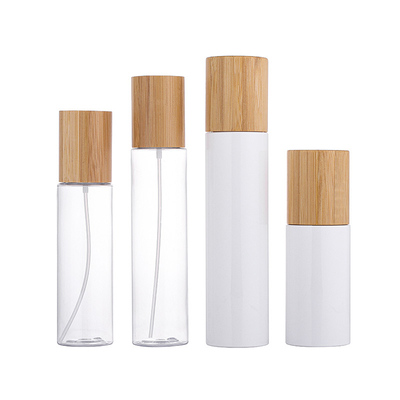 Bouteilles de empaquetage cosmétiques en plastique de shampooing d'ANIMAL FAMILIER écologique avec le couvercle en bambou de pompe