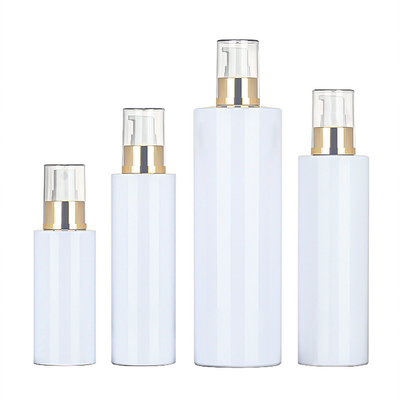 Bouteille continue de jet du dessus 250ml d'or de l'hôtel 500ml de pièce de cheveux de brume d'alcool de conteneur cosmétique en plastique blanc d'emballage