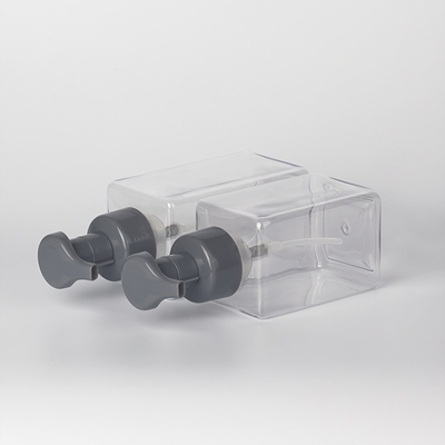 Bouteille carrée transparente en PETG de haute qualité avec pompe à mousse de lotion pour shampooing