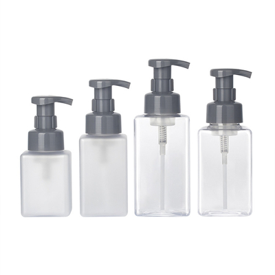Bouteille carrée transparente en PETG de haute qualité avec pompe à mousse de lotion pour shampooing