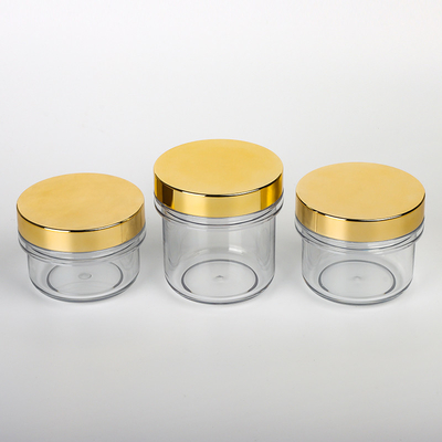 la crème faciale de beurre de corps de couvercle d'or de 100ml 120ml 200ml frottent le conteneur la mini crème cosmétique noire de luxe que vide cogne 50 ml