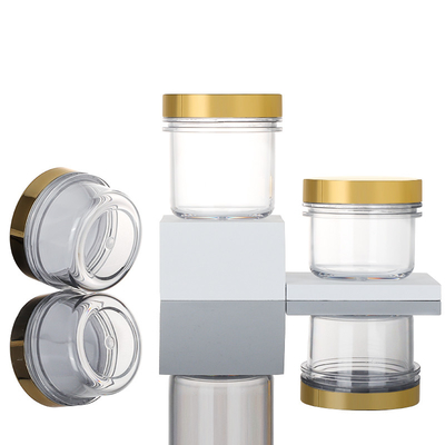 la crème faciale de beurre de corps de couvercle d'or de 100ml 120ml 200ml frottent le conteneur la mini crème cosmétique noire de luxe que vide cogne 50 ml