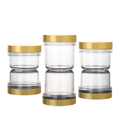 la crème faciale de beurre de corps de couvercle d'or de 100ml 120ml 200ml frottent le conteneur la mini crème cosmétique noire de luxe que vide cogne 50 ml