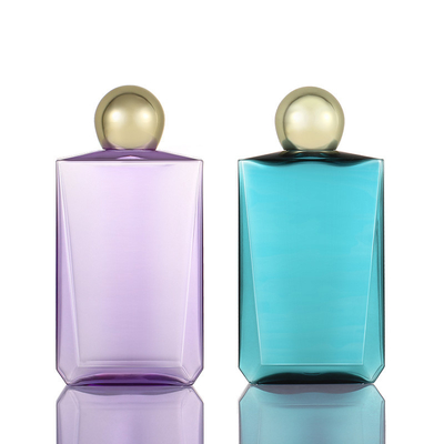 300ml 500ml bouteille de parfum à vis colorée avec bouchon en or