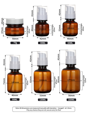 Ensembles de empaquetage cosmétiques 90ml 130ml 160ml Recycable d'ANIMAL FAMILIER étanche