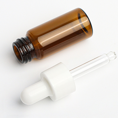 Gravure de la capacité cosmétique Amber Clear Round de la bouteille 1oz de compte-gouttes
