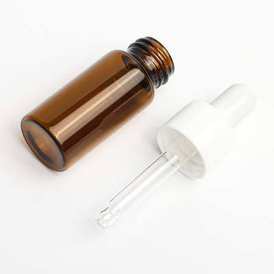 Gravure de la capacité cosmétique Amber Clear Round de la bouteille 1oz de compte-gouttes