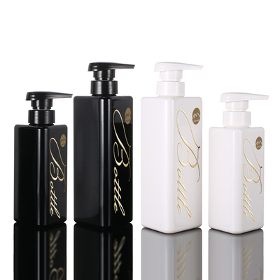 La forme en gros de triangle de 100ml 200ml 300ml réutilisent les bouteilles privées d'air de shampooing de la pompe 500ml d'animal familier de lotion de noir en plastique de conteneur
