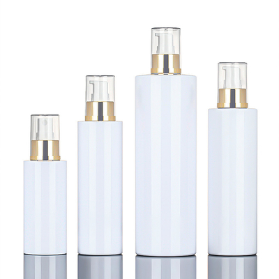120ml en gros 200ml 250ml 500ml autour de bouteille en plastique de dessus d'or de lotion de jet de corps d'atomiseur cosmétique de brume pour le nettoyage