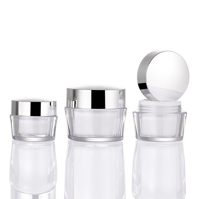 Pot cosmétique vide en plastique de pot de crème de visage de beurre de corps mur acrylique en gros de 15g 30g 50g de double avec la lèvre