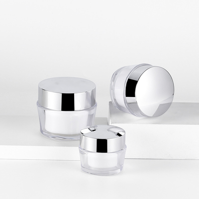 Pot cosmétique vide en plastique de pot de crème de visage de beurre de corps mur acrylique en gros de 15g 30g 50g de double avec la lèvre