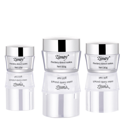 Pot cosmétique vide en plastique de pot de crème de visage de beurre de corps mur acrylique en gros de 15g 30g 50g de double avec la lèvre