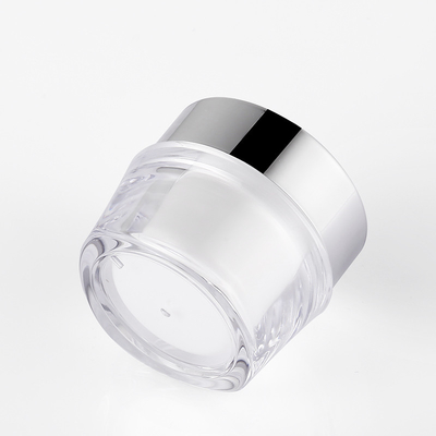 Pot cosmétique vide en plastique de pot de crème de visage de beurre de corps mur acrylique en gros de 15g 30g 50g de double avec la lèvre
