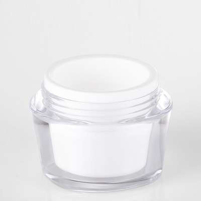 Pot cosmétique vide en plastique de pot de crème de visage de beurre de corps mur acrylique en gros de 15g 30g 50g de double avec la lèvre