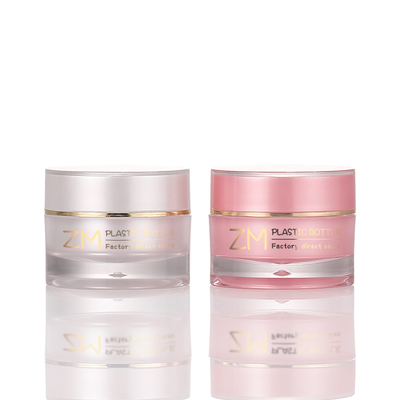 Les soins de la peau de empaquetage de pot de crème de beurre de luxe rose de corps frottent avec de l'or Rim Cosmetic Container de couvercle à visser
