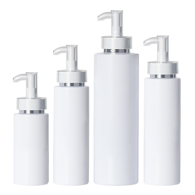 Bouteille vide ronde blanche de luxe de shampooing de HDPE d'or de conditionnement en plastique de gel de douche de conditionneur de 250ml 500ml